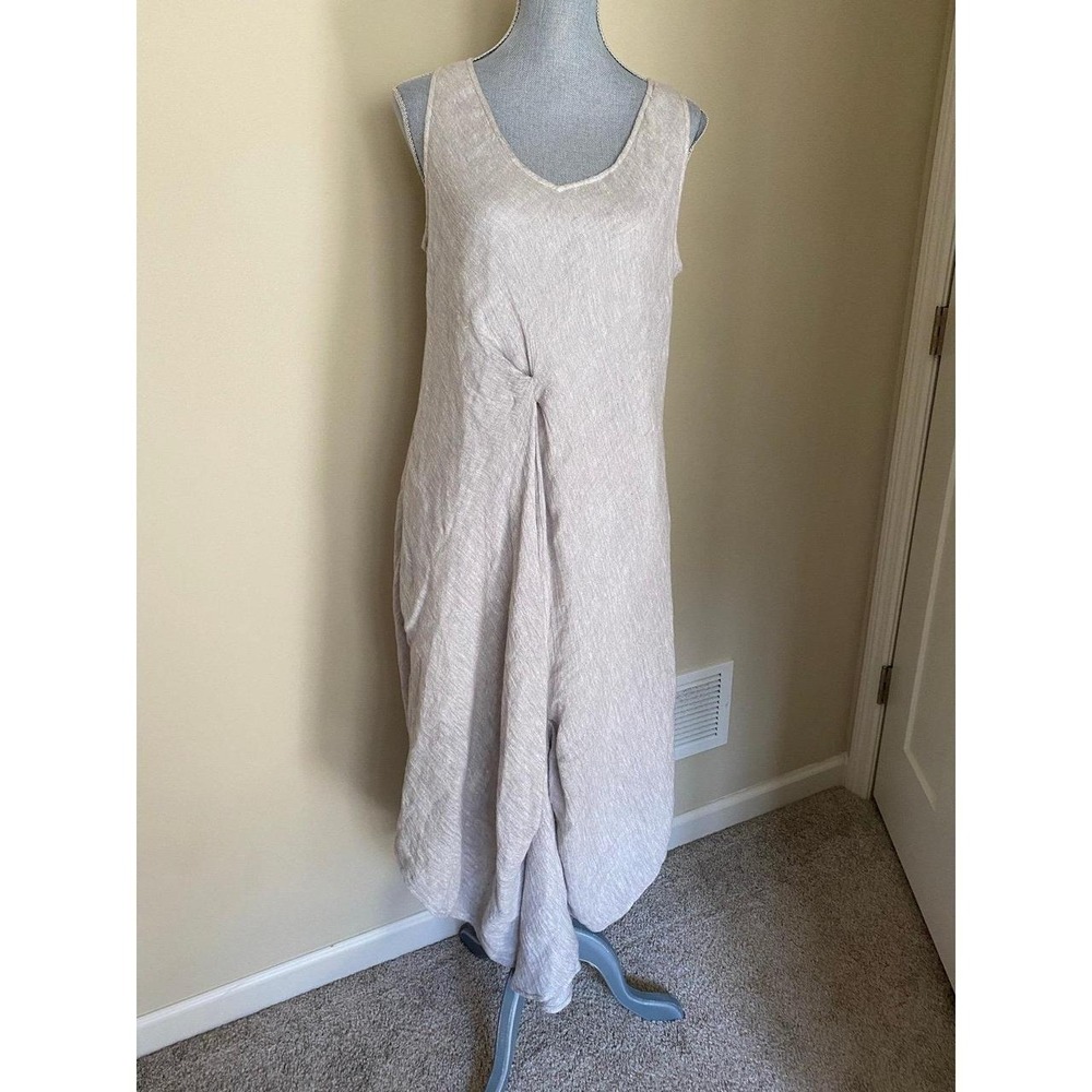 Natural Lux Sleeveless Hemp Linen Midi Dress Art To Wear R1